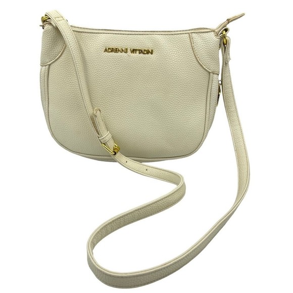 Adrienne Vittadini Handbag Womens Cross Body Shoulder Handbag Beige - Picture 2 of 16